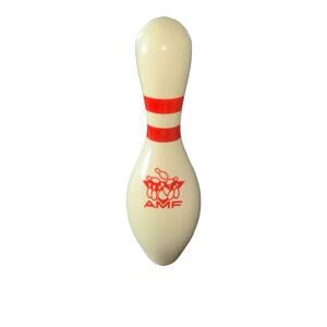 AMF HAPPY BIRTHDAY BOWLING PIN 15" REGULATION SIZE WOOD W/ PLASTIC OUTER Vintage